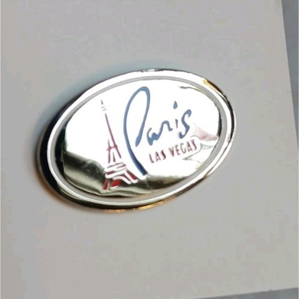 Vintage Paris Las Vegas Eiffel Tower Lapel Pin Silver Enamel